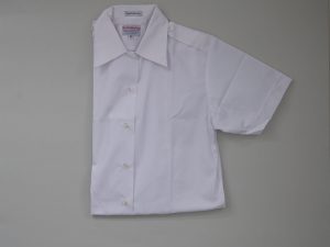 Closed-neck short sleeve blouse (flat bottom, size: 30 - 48)